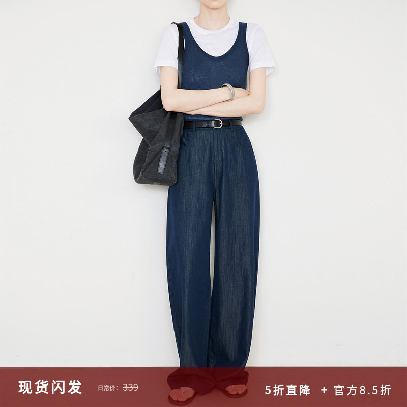 夏莫卡超轻薄天丝亚麻牛仔香蕉裤