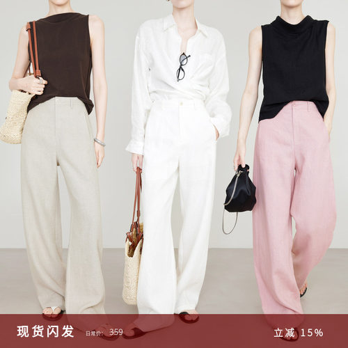 夏莫卡松弛感天花板100%纯亚麻裤