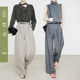 裤 贵气老钱极简风通勤灰色西装 7994 女2026新款 夏莫卡高智感阔腿裤