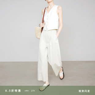 row風九分西裝 夏莫卡米灰色繭型泡泡褲 女夏季 天絲棉闊腿褲 7841 褲