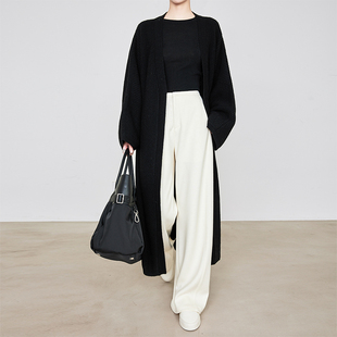 加长 软糯桑醋酸山羊绒阔腿裤 夏莫卡白色香蕉裤 女垂感直筒休闲裤