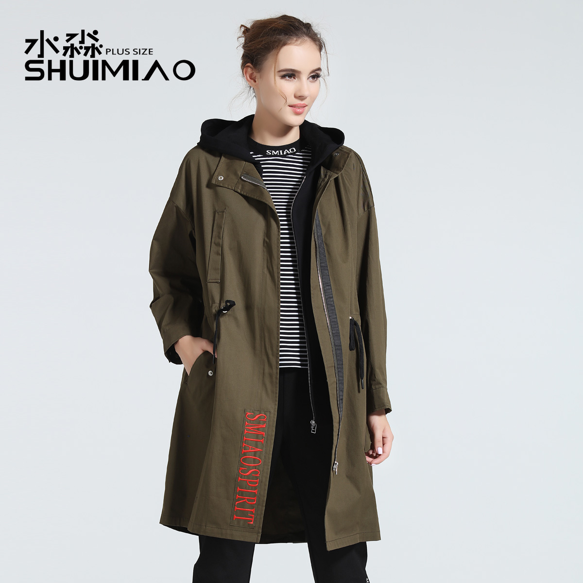 Ë®íµ¼Ó´óÂëÅ®×°2018пîÇï×°ÅÖmm·ÁìÇᱡÏÔÊÝ·çÒÂÍâÌ×Öг¤¿î2012