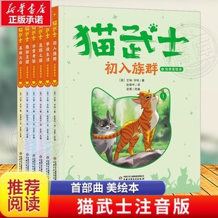 奇幻动物小说故事小学生一二年级阅读课外书非必读书籍成长儿童读物彩图非老师推荐 猫武士注音版 全套首部曲 美绘本