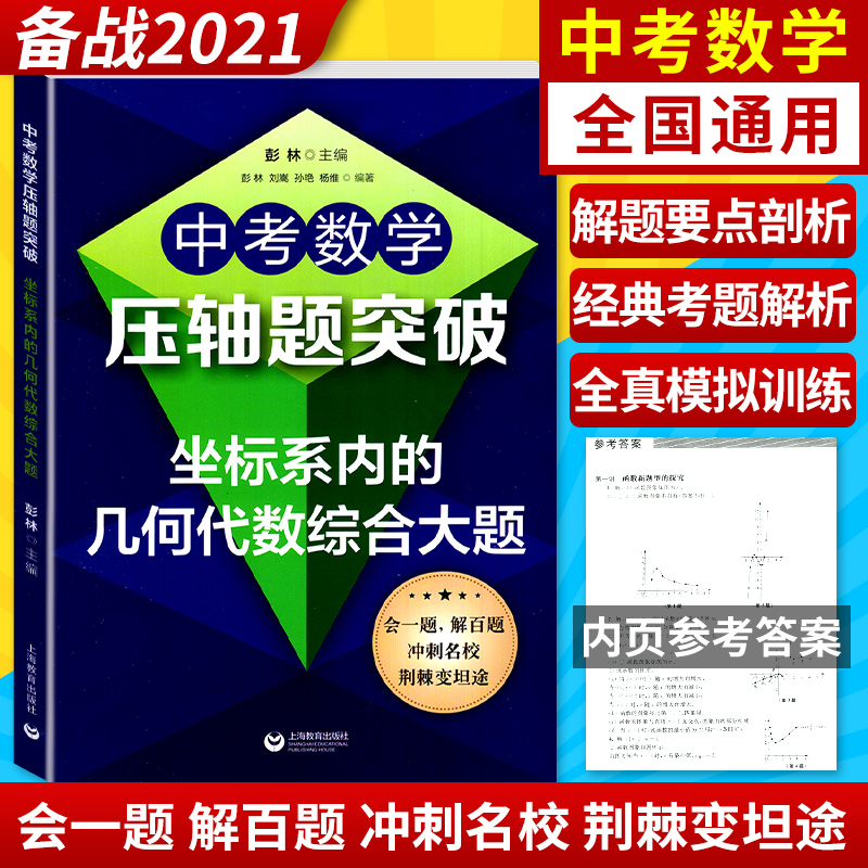 2021中考数学压轴题突破坐标系内的几何代数综合大题解题技巧思维训练挑战压轴题中考必刷题初中七八九年级培优拔尖冲刺名校辅导