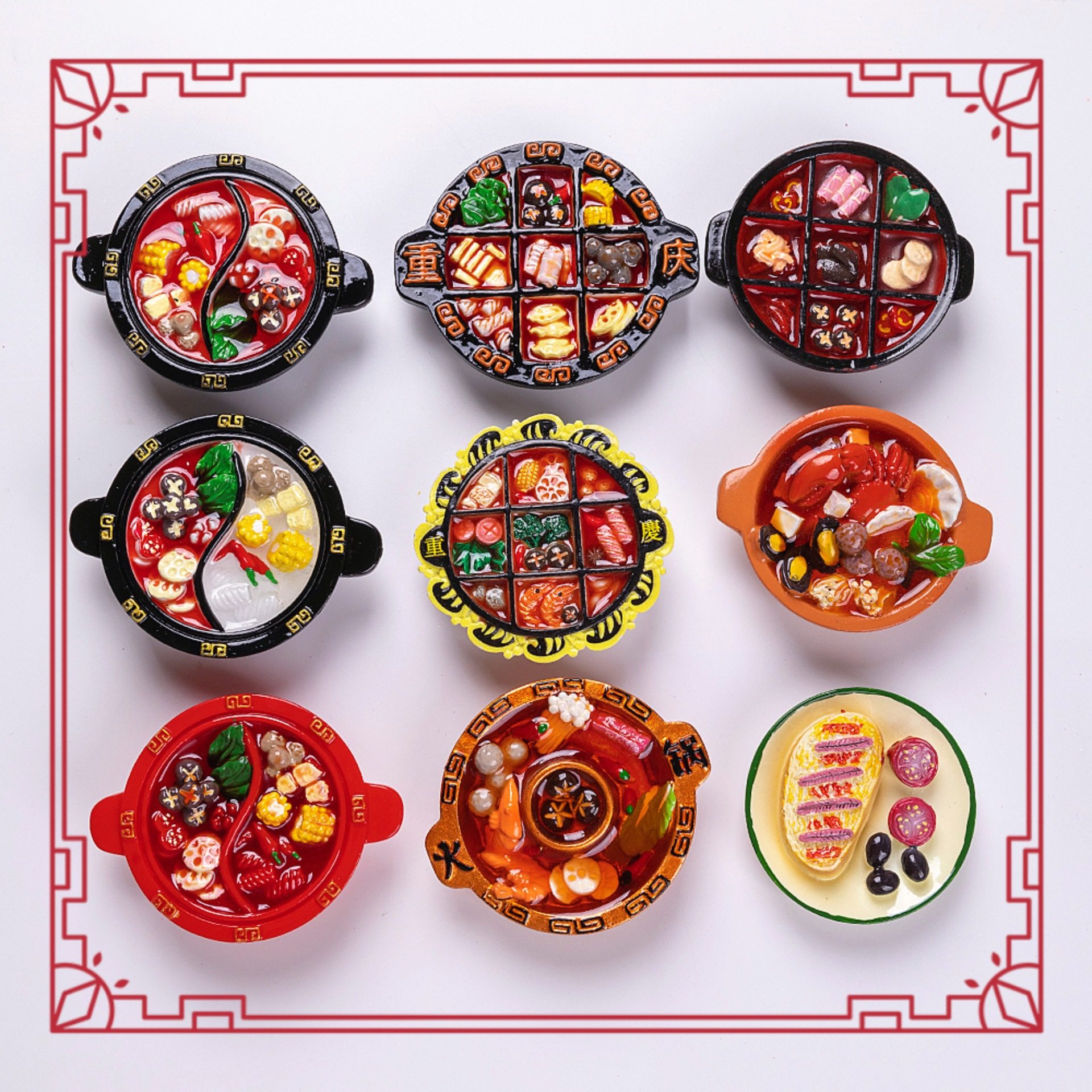 旅游纪念品重庆火锅冰箱贴中国地方菜系食玩冰箱贴对对碰盲袋批发,饰品/流行首饰/时尚饰品新,发饰,淘宝优惠券,粉丝福利购,淘宝优惠卷