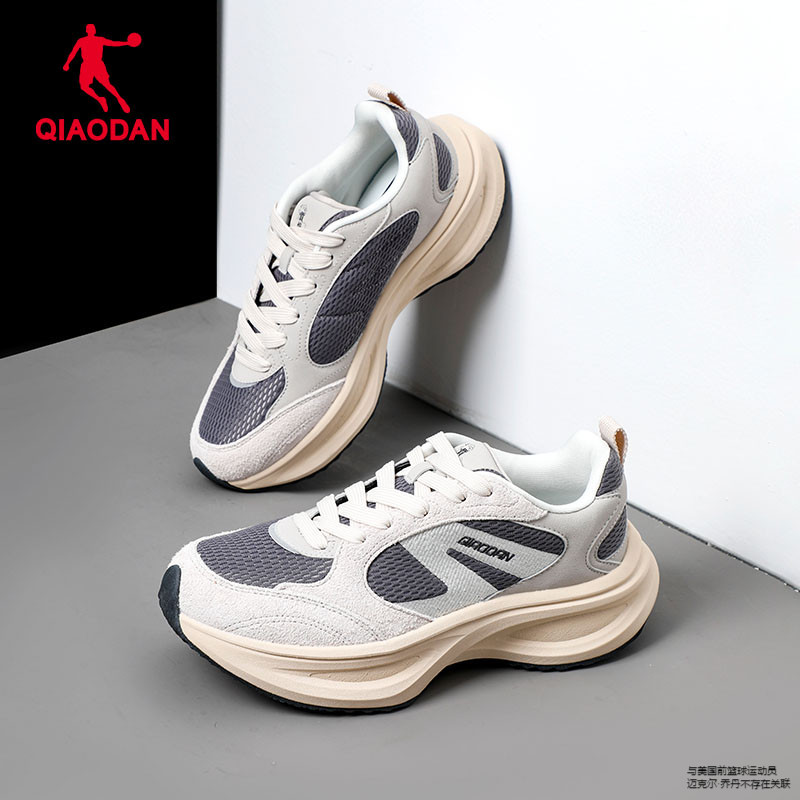 乔丹2025春季新款运动鞋男士网面跑步鞋透气休闲鞋厚底增高老爹鞋