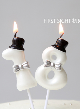 男孩生日数字蜡烛蛋糕装饰插件儿童周岁派对氛围感布置拍照道具
