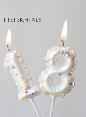 数字蜡烛生日蛋糕创意高级氛围插件儿童周岁男女宝宝派对场景装饰