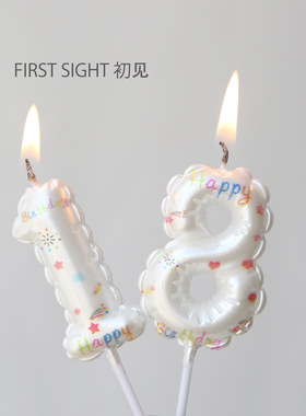 数字蜡烛生日蛋糕创意高级氛围插件儿童周岁男女宝宝派对场景装饰