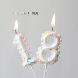 饰 数字蜡烛生日蛋糕创意高级氛围插件儿童周岁男女宝宝派对场景装