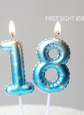 男孩生日数字蜡烛蛋糕装饰插件儿童宝宝周岁派对场景氛围布置装饰