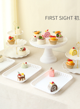 甜品台展示架装饰摆件生日蛋糕托盘点心架零食摆盘茶歇下午茶摆台