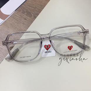 查尔斯桃心爱心复古近视镜架茶素颜镜女川久PLAY保玲眼镜框CH2057