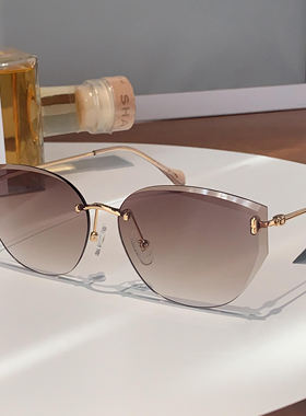 Latemon浪特梦太阳镜女金属猫眼偏光墨镜潮流防紫外线防晒T32068