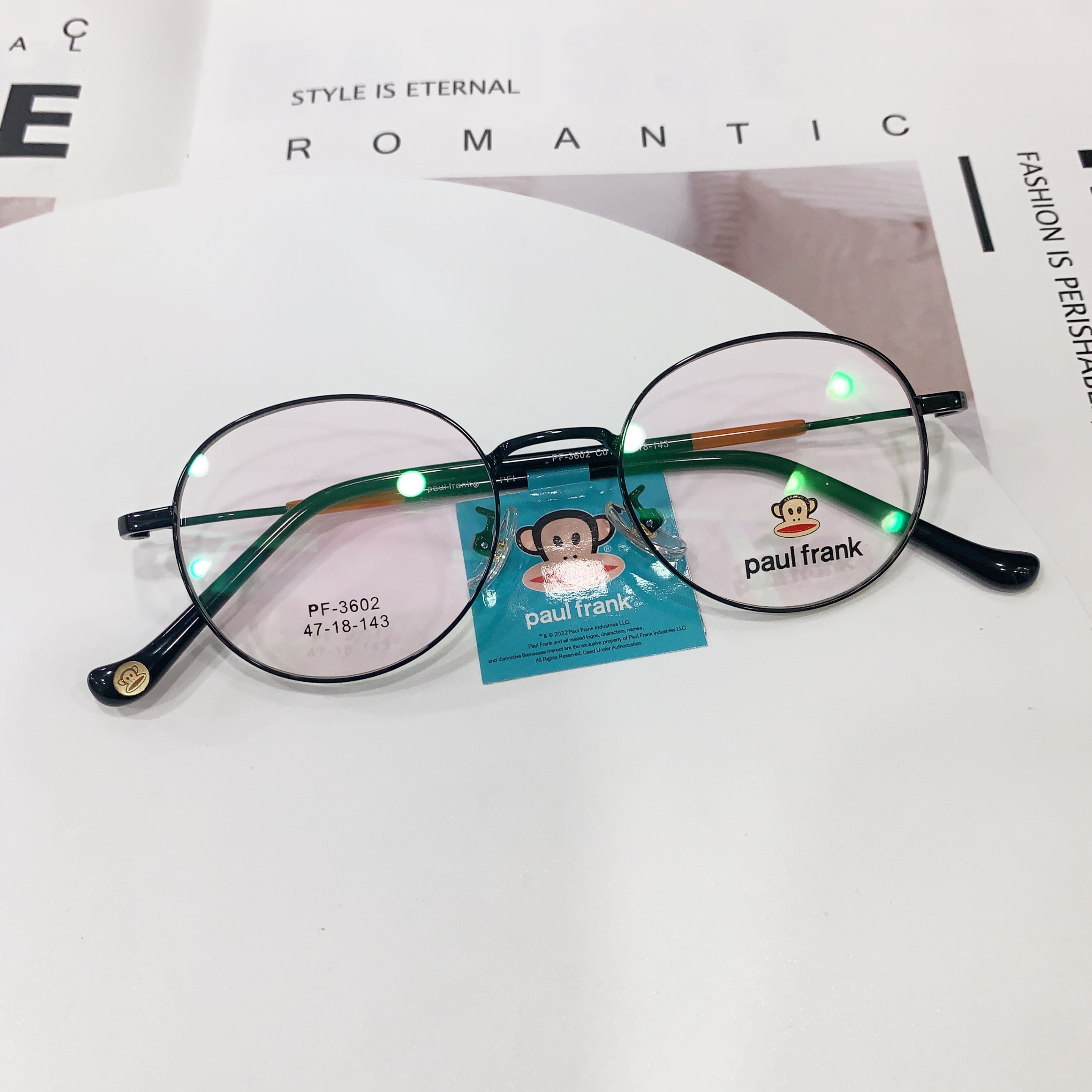 新品paulfrank大嘴猴时尚男女眼镜框超轻全框近视板材复古架3602