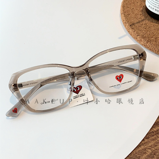 查尔斯桃心爱心复古近视镜架茶素颜镜女川久PLAY保玲眼镜框CH2108
