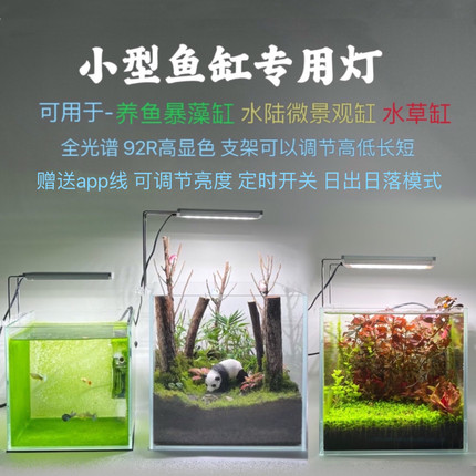 TWIPS小型迷你桌面缸微景观水陆暴藻苔藓水草斗鱼全光谱灯高支架