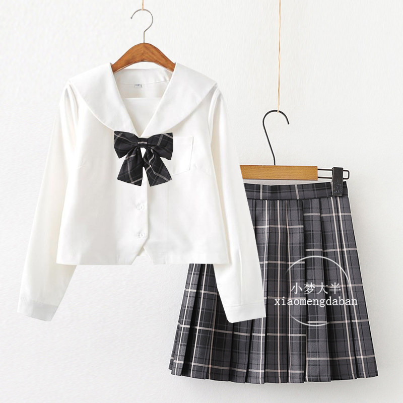 【幻夜】烟灰jk制服正版套装全套衬衫百褶裙学生日系校服现货掉落