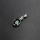 925银祖母绿锆石鸢尾花银饰吊坠单坠女单独项链挂坠配件0.8 2.3cm