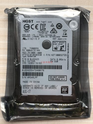 全新HGST/日立 HTS721010A9E630 1T笔记本硬盘1TB2.5寸 7200转32M