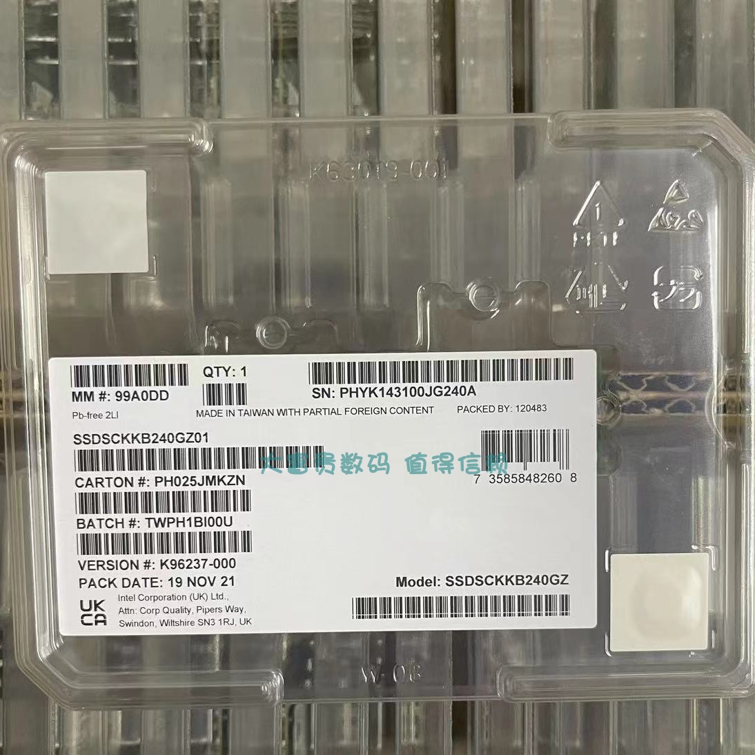 全新 Intel S4520 480G M.2 sata企业级固态硬盘 SSDSCKKB480GZ01