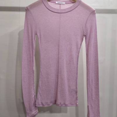 韩国圆领修身长袖天丝羊毛打底衫