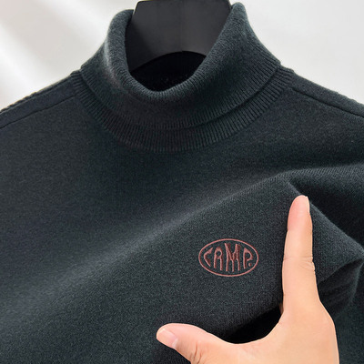 2025冬季新款羊毛衫男高领毛衣加厚男士大码纯色百搭羊毛衫