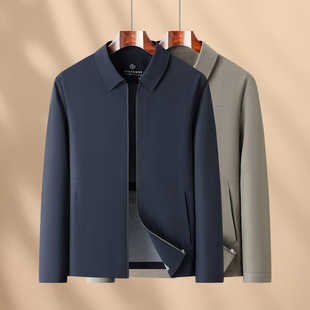 男装夹克外套男2025秋新款高端休闲中老年爸爸装上衣行政茄克衫