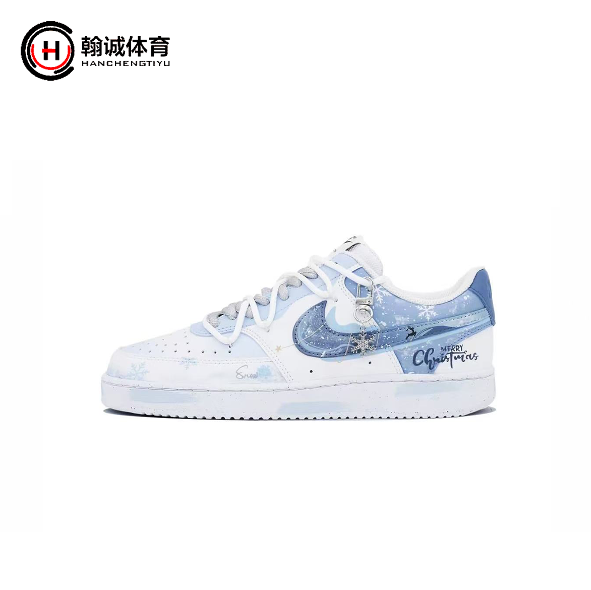 定制球鞋Nike/耐克 Court Vision 1 雪夜奇遇 低帮 板鞋 男女同款