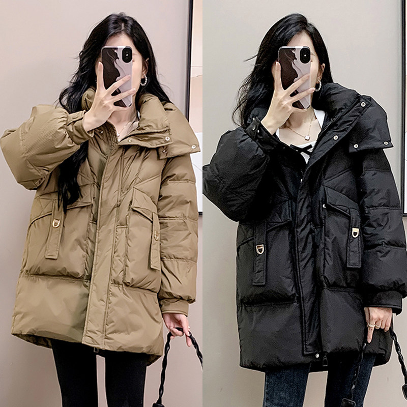 高档加厚白鸭绒羽绒服女外套