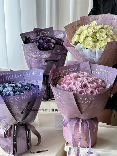 乌梅紫酱花束网红包装纸