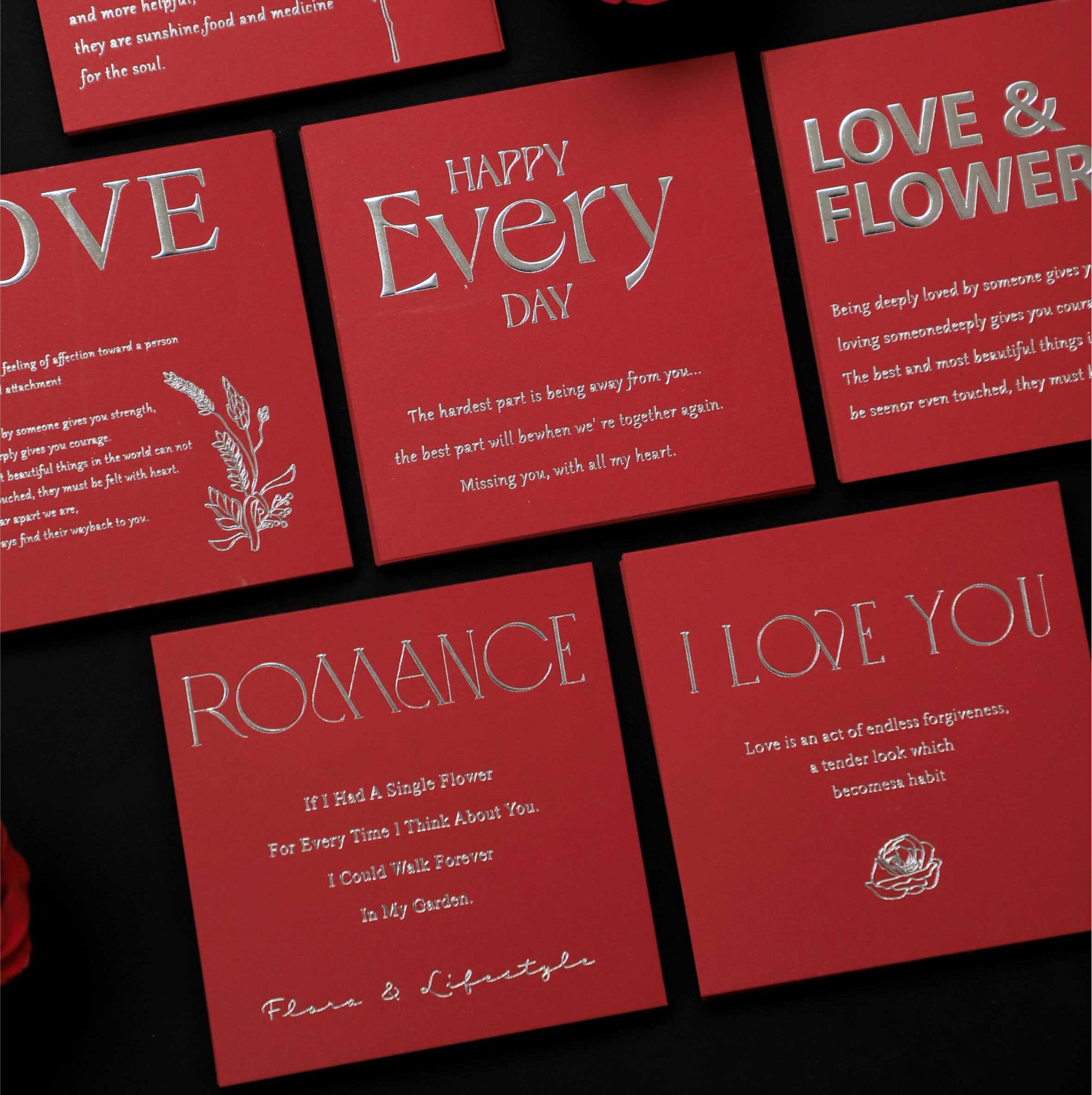 新款浮雕网红艺术纸烫金烫银立体卡鲜花礼物花店卡片包装材料