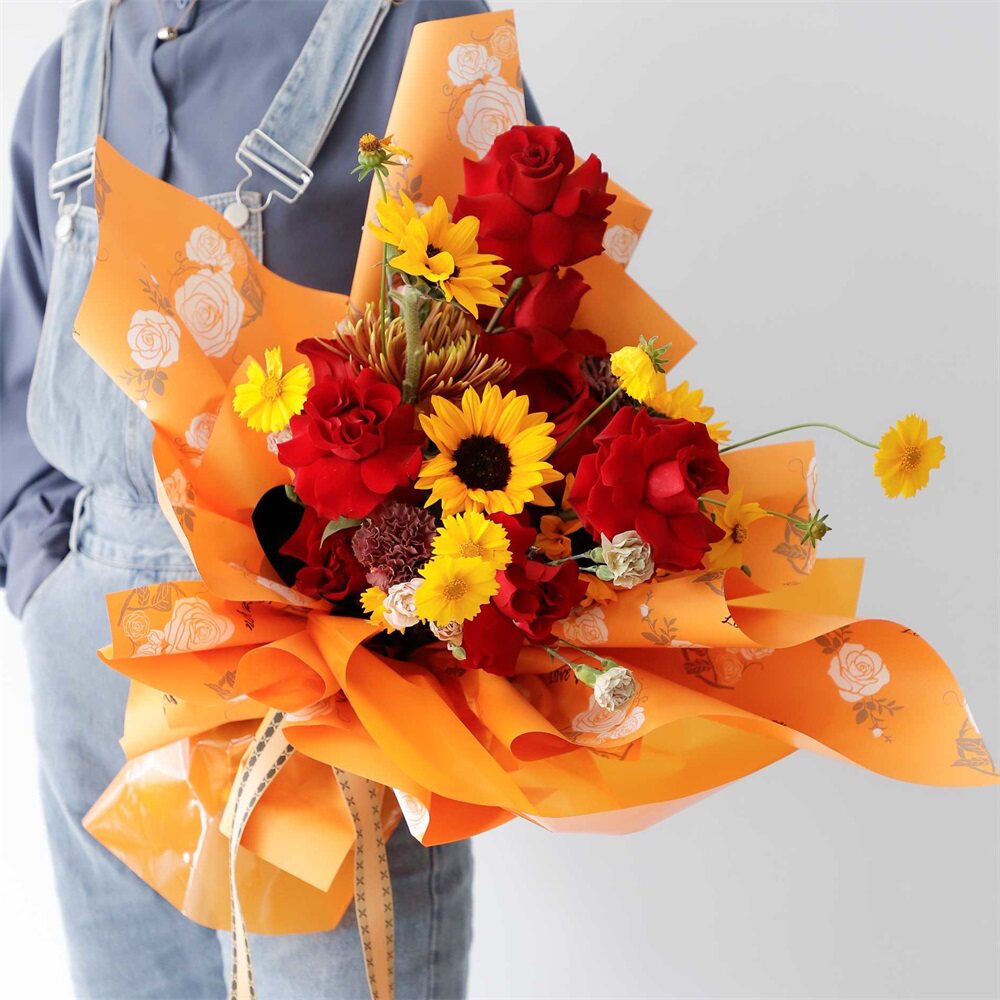 梦幻玫瑰欧花艺包装纸纸花束新款韩式包花纸 圆形材料防水雅