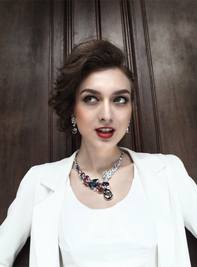 eternelle水晶新娘结婚项链耳环