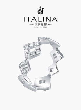 伊泰莲娜几何戒指女S925纯银食指戒镂空多边形简约时尚女士银戒指