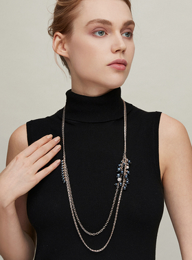 伊泰莲娜项链女时尚仿珍珠毛衣链