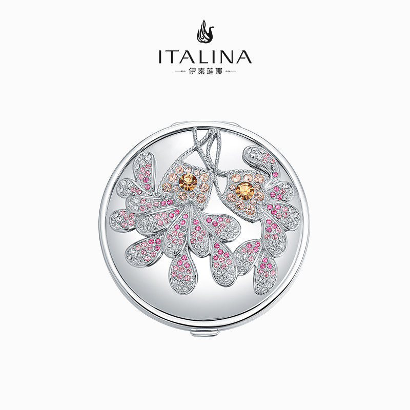 伊泰莲娜化妆镜梳妆镜女折叠网红随身便携小镜子 口红镜 手持迷你