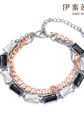 礼盒装】伊泰莲娜手链女 饰品情人节礼物黑色气质手链送女友闺蜜