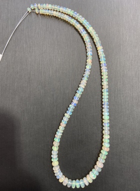 65克拉天然刻面彩欧泊塔链项链火欧泊荧光感十足锁骨项链