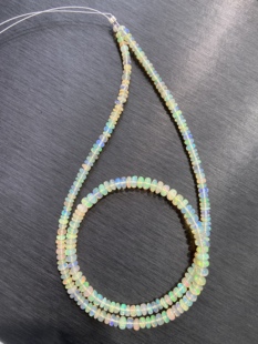 天然彩欧泊算盘珠塔链蛋白石项链火欧泊手链项链