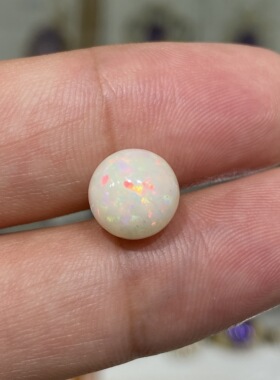天然欧泊圆珠裸石蛋白石火欧泊镶嵌戒指吊坠转运珠