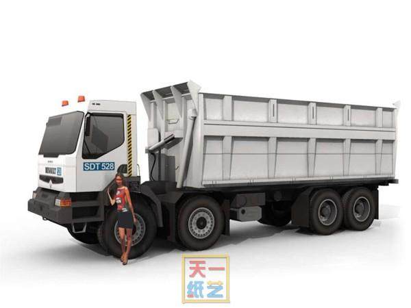 雷诺重型卡车3d纸模型diy益智亲子手工汽车折纸天一纸艺