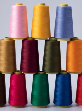 缝纫机线家用大卷402缝衣服的线3000码锁边宝塔白黑线团手缝针线