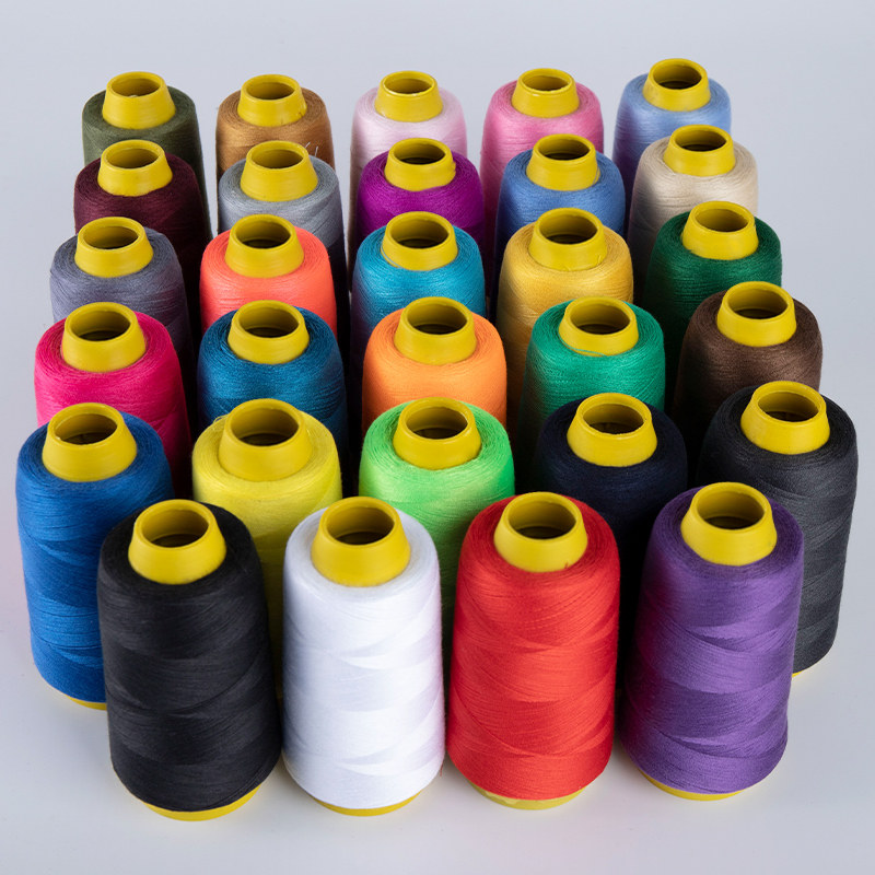 家用缝纫机专用线缝衣服的线402线团缝纫线手缝线白黑色线团