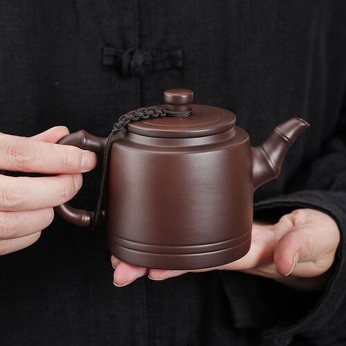 紫砂壶竹节茶具高升纯手工老紫泥