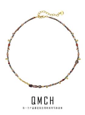 现在要出发2金晨同款彩色多巴胺串珠项链女锁骨链毛衣链小众高级