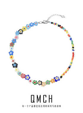 夏季古力娜扎同款彩色锁骨链串珠