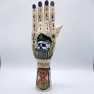 饰拍照道具个性 定制礼物 手绘复古海盗OLDSCHOOL关节手摆件装 新款