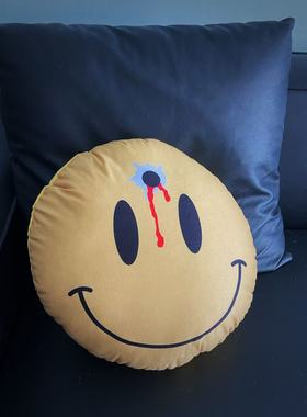 新品中弹黄色笑脸个性抱枕靠垫ins简约风小众沙发抱枕