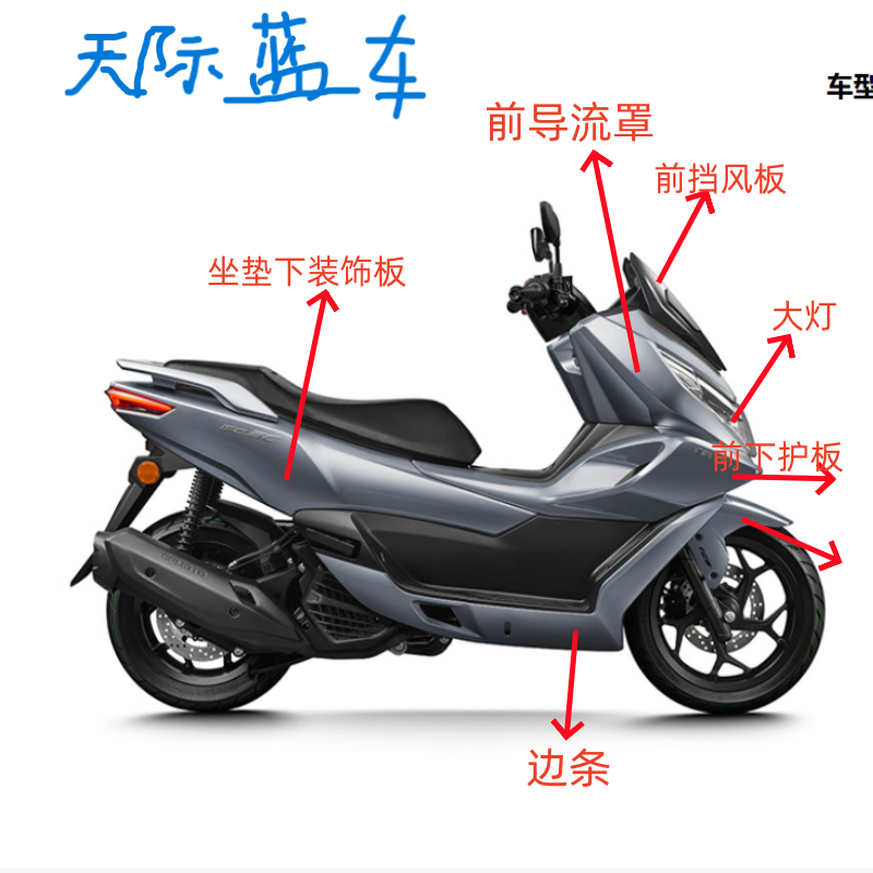 春风踏板车150SC外壳CF150T-31导流罩护板边条挡泥板（天际蓝车）,摩托车/装备/配件,摩托车外壳,淘宝优惠券,粉丝福利购,淘宝优惠卷